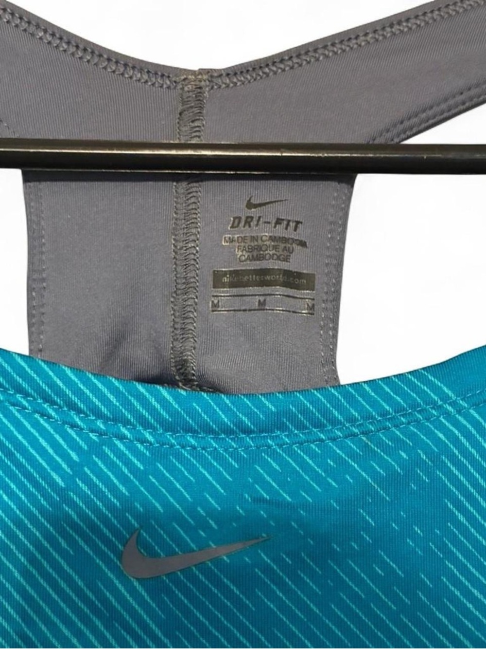 Nike Women’s Teal Athletic Tank with Gray Straps - Picture 2 of 6